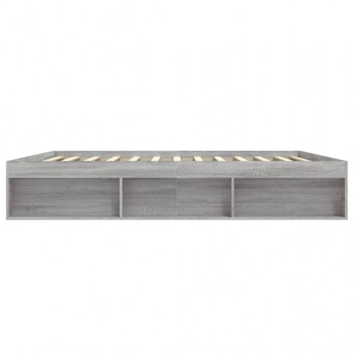 Sengeramme 200 x 200 cm - grå sonoma-eg med opbevaring