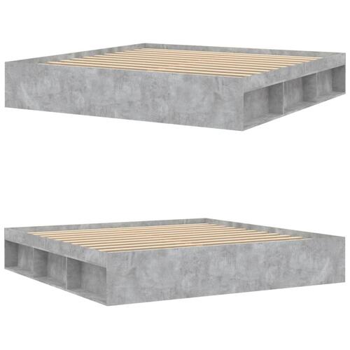 Sengeramme 200x200 cm betongrå
