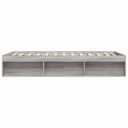 Sengeramme 160x200 cm - grå sonoma-eg med opbevaring