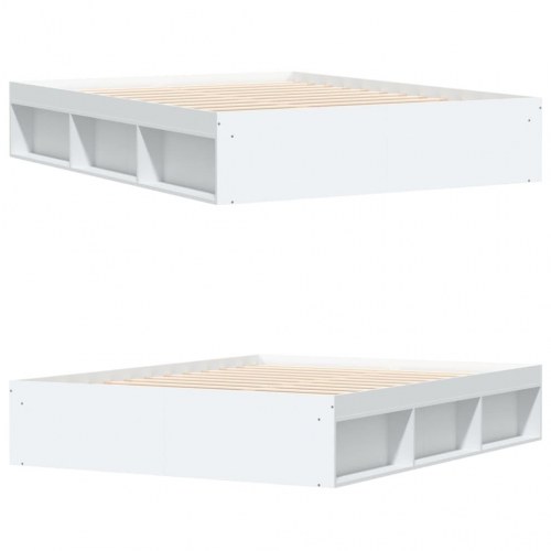 Sengeramme 140 x 190 cm - hvid træ med opbevaring