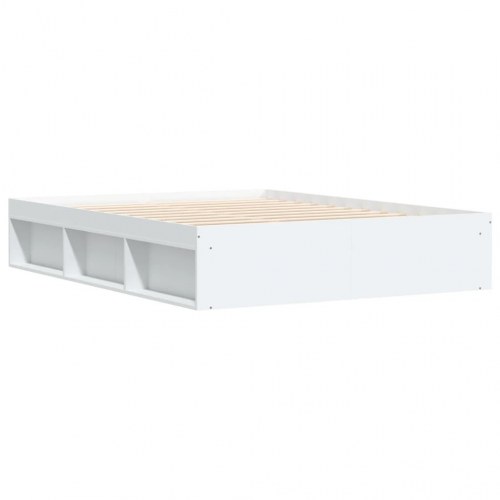 Sengeramme 140 x 190 cm - hvid træ med opbevaring