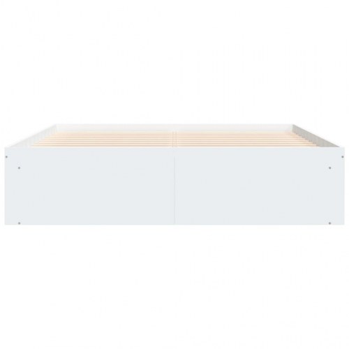 Sengeramme 140 x 190 cm - hvid træ med opbevaring