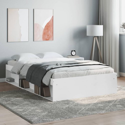 Sengeramme med opbevaring 120 x 190 cm - hvid