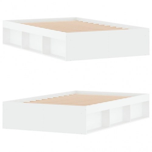 Sengeramme med opbevaring 120 x 190 cm - hvid