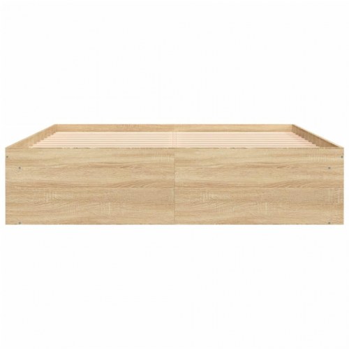 Sengeramme 140x200 cm - sonoma-eg med opbevaring