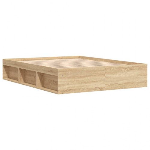 Sengeramme 140x200 cm - sonoma-eg med opbevaring