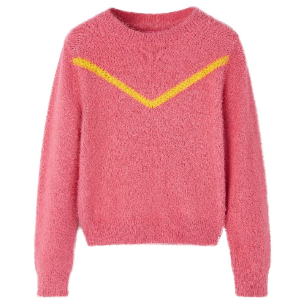 Sweater til børn str. 140 strikket pink