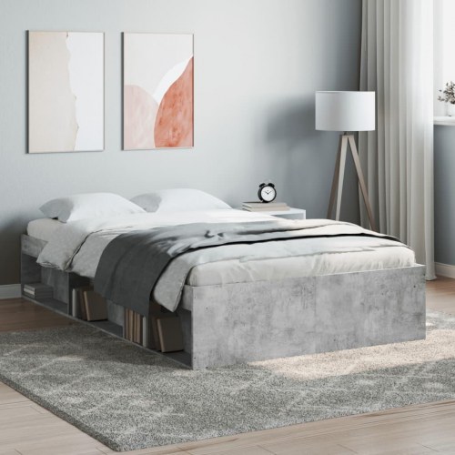 Sengeramme med opbevaring 120x200 cm - betongrå