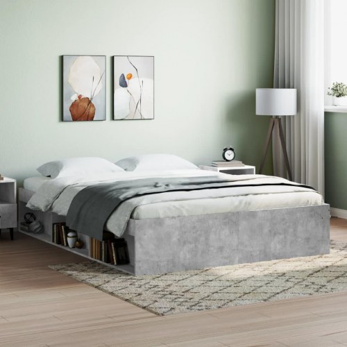 Sengeramme med opbevaring 160x200 cm - betongrå