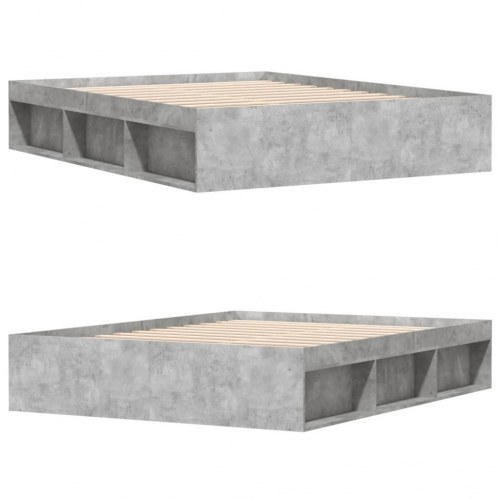 Sengeramme med opbevaring 160x200 cm - betongrå