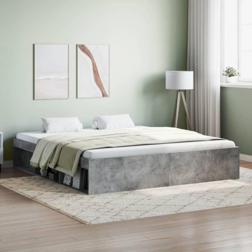 Sengeramme med opbevaring 180x200 cm - betongrå
