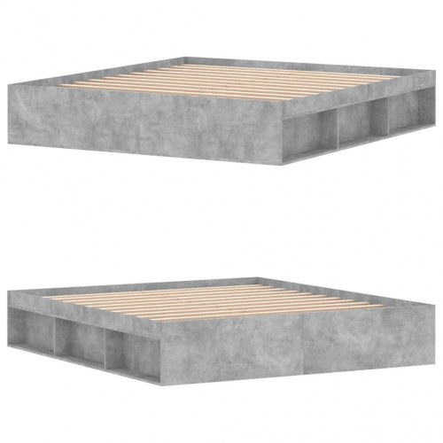 Sengeramme med opbevaring 180x200 cm - betongrå