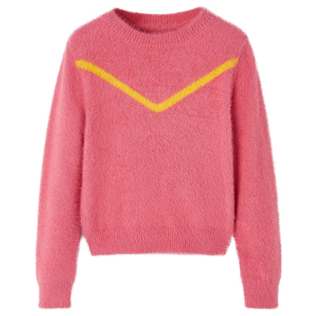 Sweater til børn str. 128 strikket pink