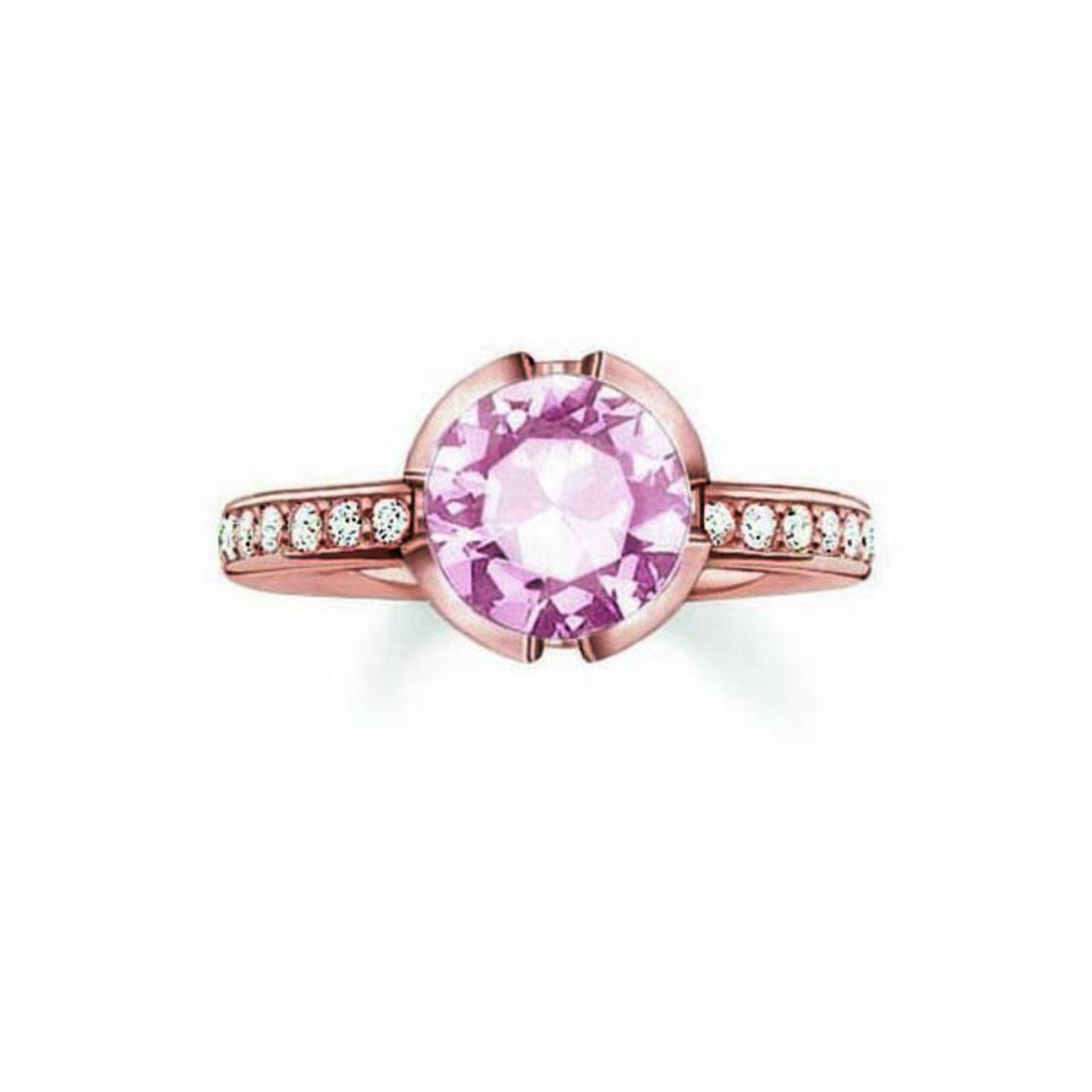 Thomas Sabo dame-ring TR2035-633-9, rosenguld/pink