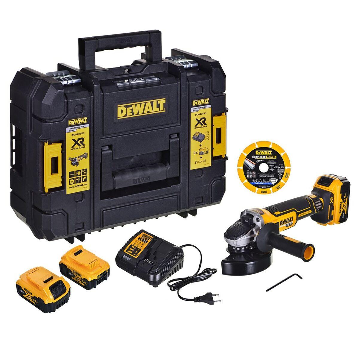 Dewalt DCG405P3 vinkelsliber 18 V - 125 mm (sæt med batterier og kuffert)