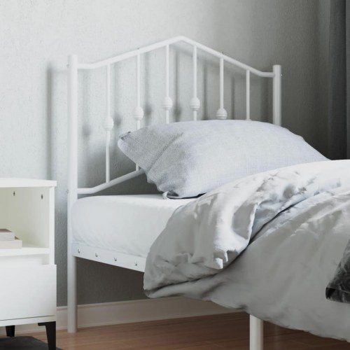 Sengegavl i metal 80 cm - hvid