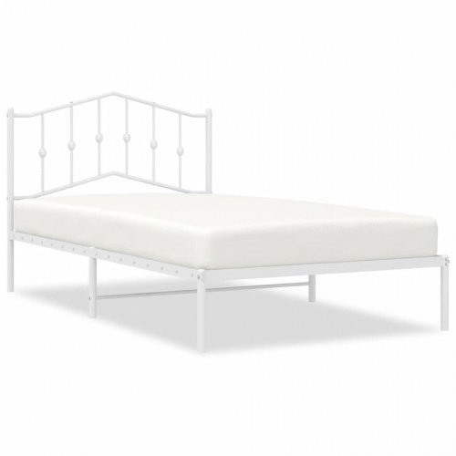 Sengeramme med sengegavl 100 x 200 cm - hvid