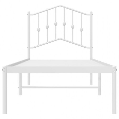Sengeramme med sengegavl 90x200 cm metal hvid