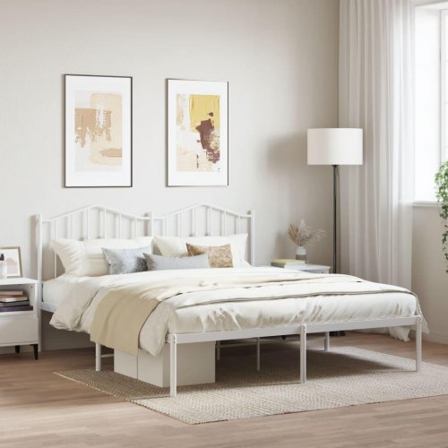 Sengeramme med sengegavl 180 x 200 cm - hvid