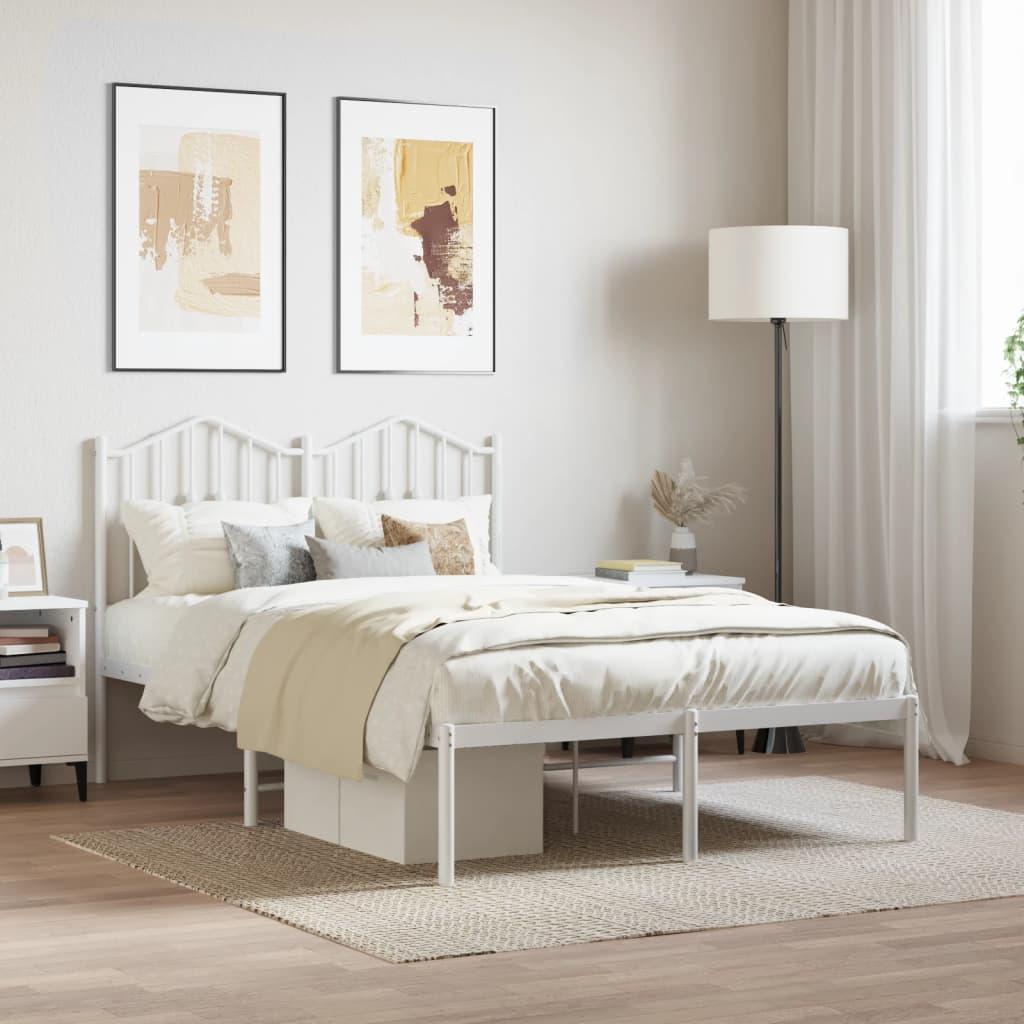 Sengeramme med sengegavl 120x190 cm metal hvid