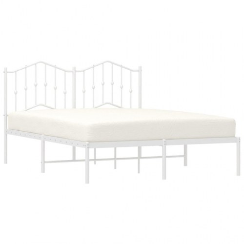 Sengeramme med sengegavl 150 x 200 cm - hvid