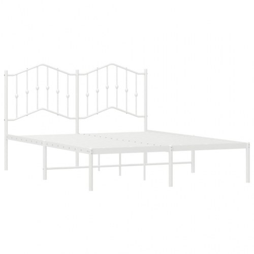 Sengeramme med sengegavl 150 x 200 cm - hvid