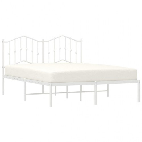 Sengeramme med sengegavl 135 x 190 cm - hvid