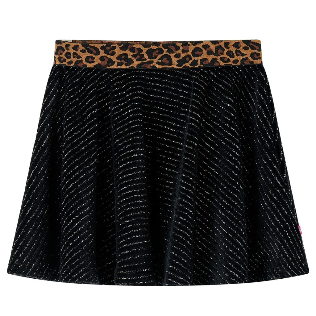 Nederdel til børn str. 128 leopardmønster sort