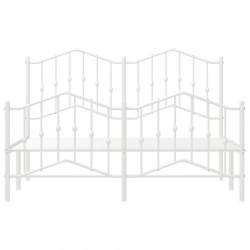 Sengeramme med sengegavl og fodgærde 140x190 cm metal hvid