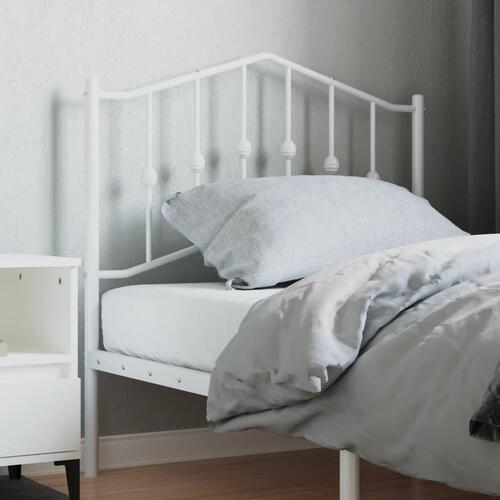 Sengegavl 90 cm metal hvid