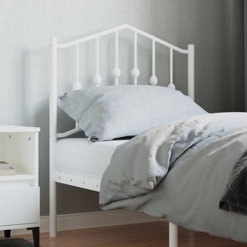 Sengegavl i metal 75 cm - hvid