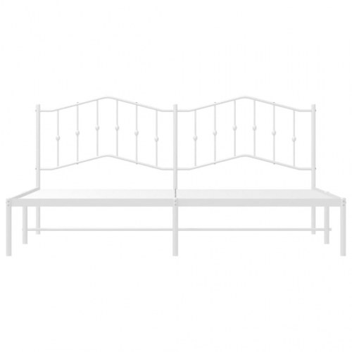 Sengeramme med sengegavl 200x200 cm metal hvid