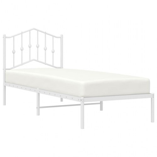 Sengeramme med sengegavl 90 x 190 cm - hvid