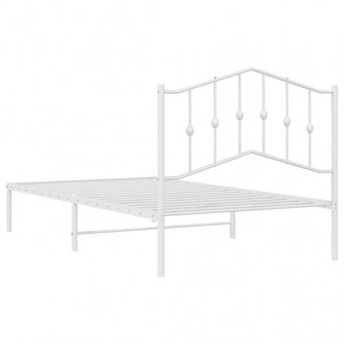 Sengeramme med sengegavl i metal - 100 x 190 cm, hvid