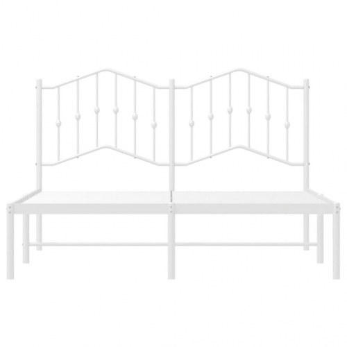 Sengeramme med sengegavl 140x200 cm metal hvid