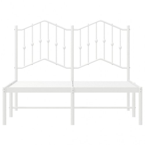 Sengeramme med sengegavl 120x200 cm - metal, hvid