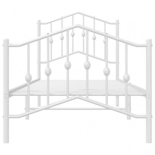Sengeramme med sengegavl og fodgærde 90x190 cm metal hvid