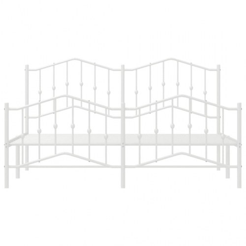 Sengeramme med sengegavl og fodgærde 180x200 cm metal hvid