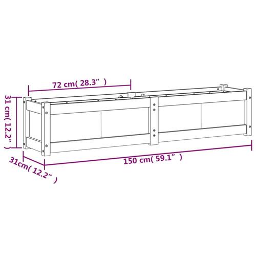 Plantekasse 150x31x31 cm imprægneret fyrretræ