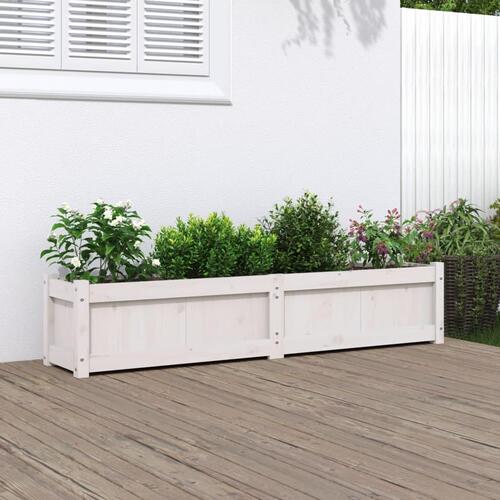 Plantekasse 150x31x31 cm massivt fyrretræ hvid