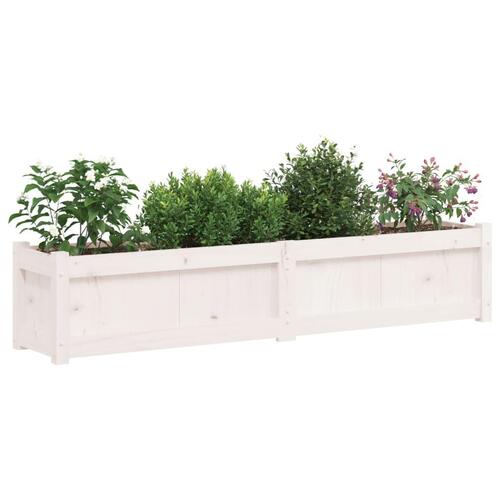 Plantekasse 150x31x31 cm massivt fyrretræ hvid