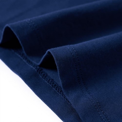 Langærmet T-shirt til børn - marineblå, str. 92 med pailletmotiv