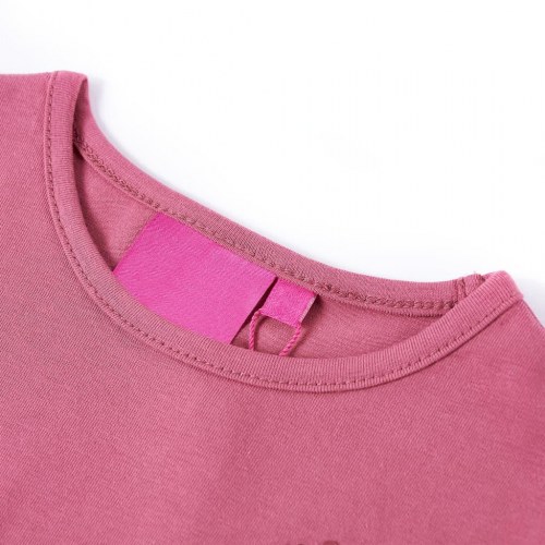 Langærmet T-shirt til børn str. 116 - pink