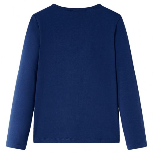 Langærmet T-shirt til børn str. 128 marineblå