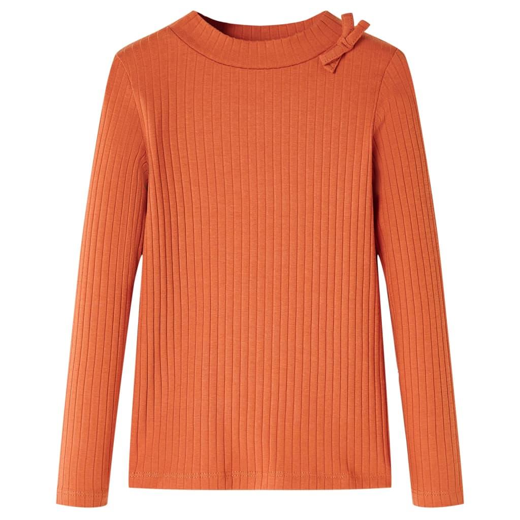 Langærmet T-shirt til børn str. 92 cm orange billede