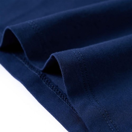 Langærmet T-shirt til børn str. 116 marineblå