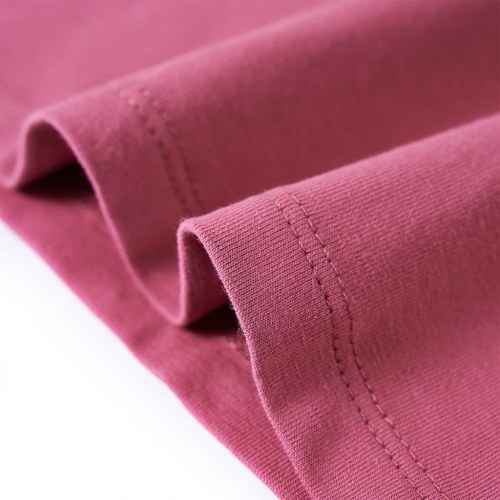 Langærmet T-shirt til børn - str. 128, pink med paillet-hjort