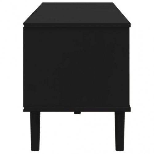 TV-bord SENJA i sort med rattan-look - 158 x 40 x 49 cm
