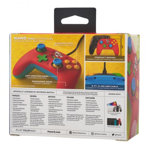 Nintendo Switch controller PowerA Nano - kablet, multifarvet (Super Mario)