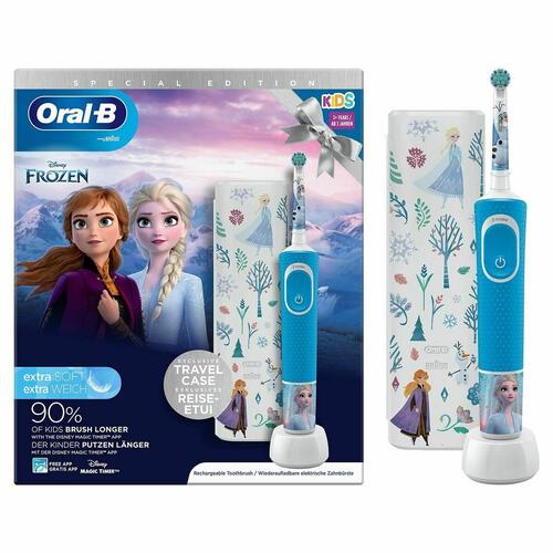 Oral-B D100 Kids elektrisk tandbørste - blå/hvid - Frozen Special Edition